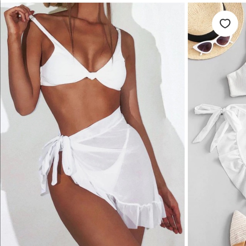 Zaful White bikini and coverup combo